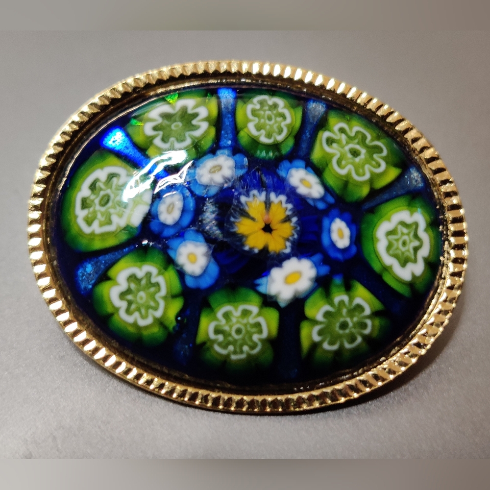 Vintage Murano Millefiori glass brooch